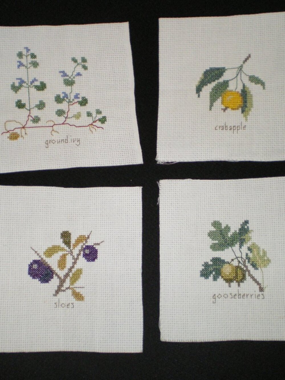 Botanical Cross Stitch  Completed Pieces Lot